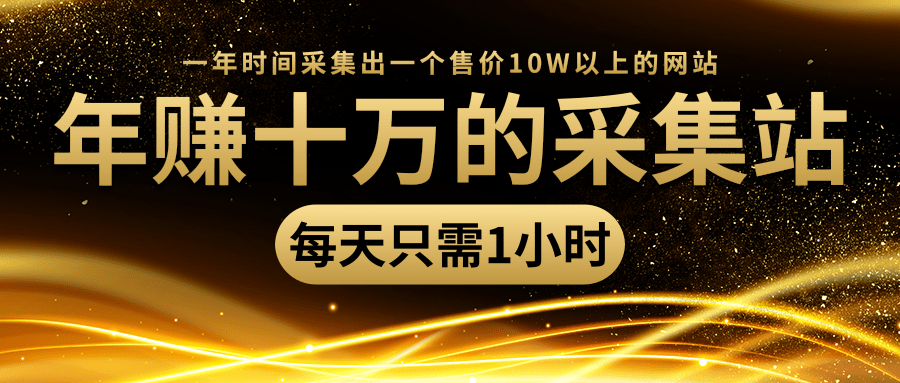 年赚十万的采集站,每天却只需要1小时,一年时间采集出一个售价10W以上的网站-老胡轻创社