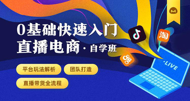 0基础快速入门直播电商课程:直播平台玩法解析-团队打造-带货全流程等环节-老胡轻创社