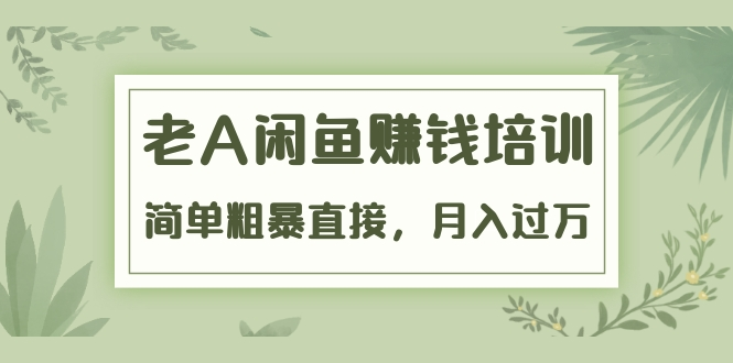 《老A闲鱼赚钱培训》简单粗暴直接,月入过万真正的闲鱼战术实课(51节课)-老胡轻创社
