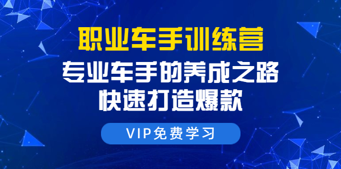 职业车手训练营:专业车手的养成之路,快速打造爆款(8节-无水印直播课)-老胡轻创社