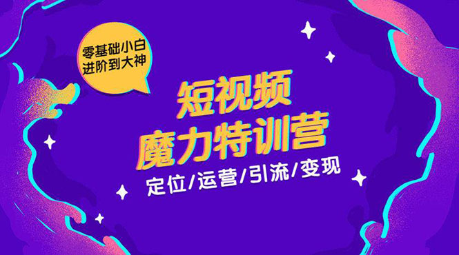 零基础小白进阶到大神《短视频魔力特训营》定位-运营-引流-变现-老胡轻创社