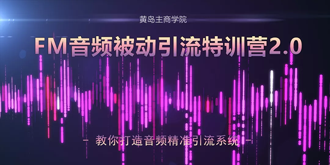 黄岛主·FM音频引流特训营2.0：独家引流模式，单账号50W+播放量，轻松变现-老胡轻创社