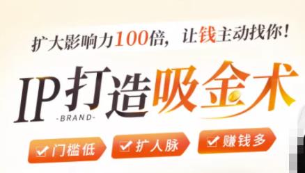 IP打造吸金术：0基础0资源，也能扩大影响力100倍，让钱主动找你！-老胡轻创社