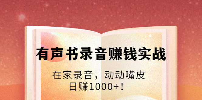 有声书录音赚钱实战:在家录音,动动嘴皮,日赚1000+!-老胡轻创社