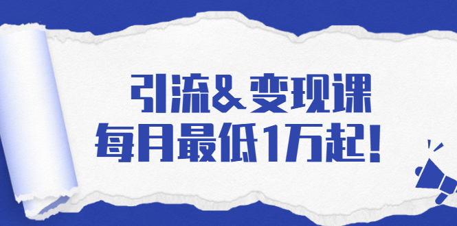引流&变现课：分享一整套流量方法以及各个渠道收入，每月最低1万起！-老胡轻创社