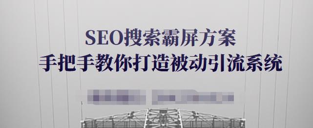 SEO搜索霸屏方案，手把手教你打造被动引流系统【视频课程】-老胡轻创社
