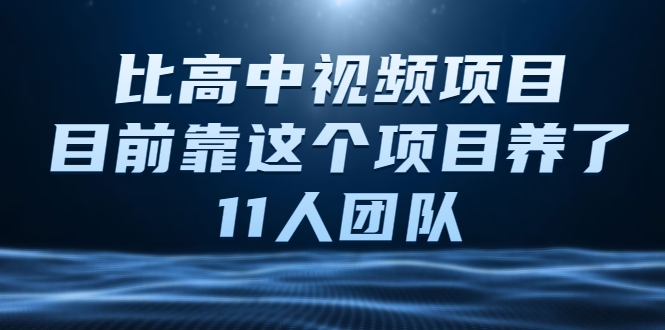 比高中视频项目,目前靠这个项目养了11人团队【视频课程】-老胡轻创社