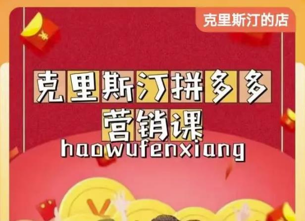 克里斯汀拼多多运营课,适合小白初涉平台,低成本入门-老胡轻创社