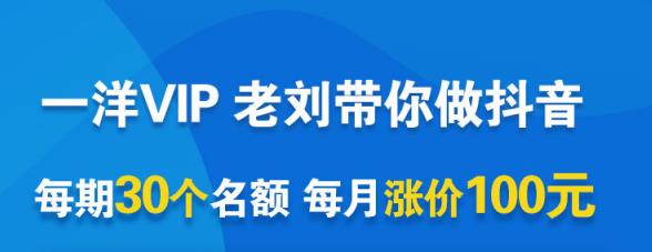 一洋电商抖音VIP,每月集训课+实时答疑+资源共享+联盟合作价值580元-老胡轻创社