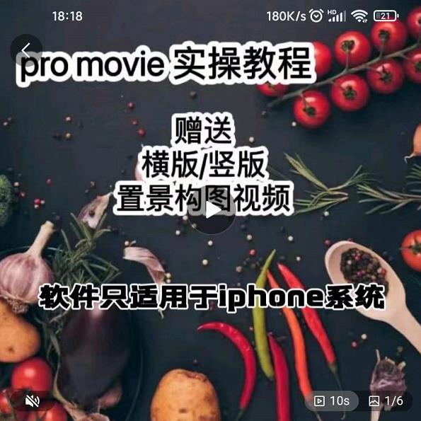 漆十二美食摄影,25节promovie实操高手课节-老胡轻创社