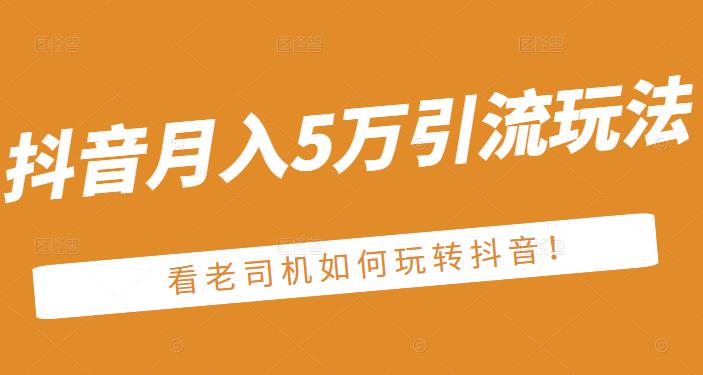 老古董·抖音月入5万引流玩法,看看老司机如何玩转抖音(附赠:抖音另类引流思路)-老胡轻创社