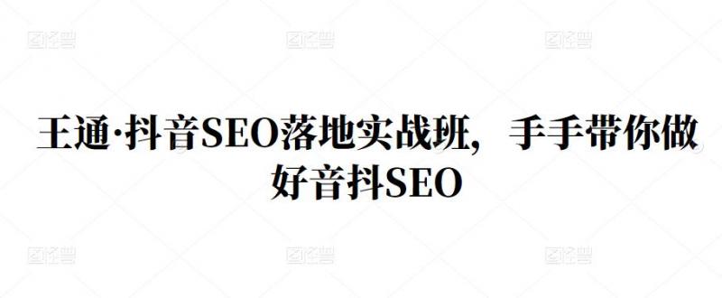 王通·抖音SEO落地实战班，手‬手带你做好音抖‬‬SEO-老胡轻创社
