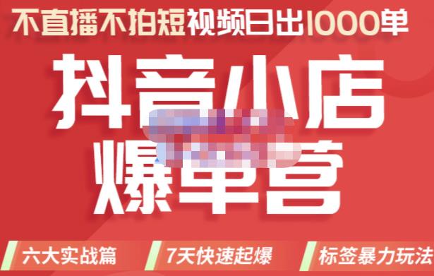 推易电商·2022年抖音小店爆单营,不直播、不拍短视频、日出1000单,暴力玩法-老胡轻创社