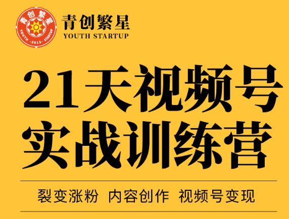 张萌21天视频号实战训练营,裂变涨粉、内容创作、视频号变现 价值298元-老胡轻创社