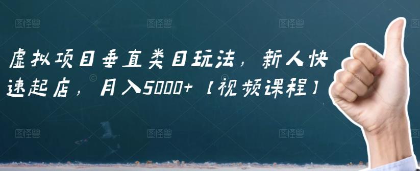 虚拟项目垂直类目玩法,新人快速起店,月入5000+【视频课程】-老胡轻创社