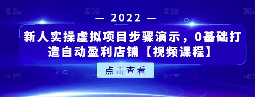 新人实操虚拟项目步骤演示,0基础打造自动盈利店铺【视频课程】-老胡轻创社