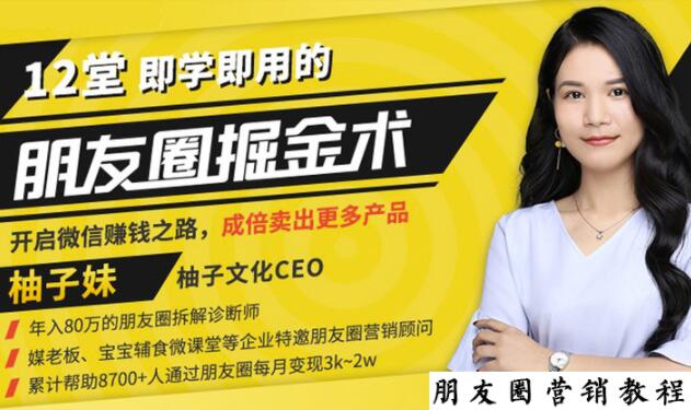 【营销必学】12堂学之即用的朋友圈掘金术:开启你的副业赚钱之路-老胡轻创社