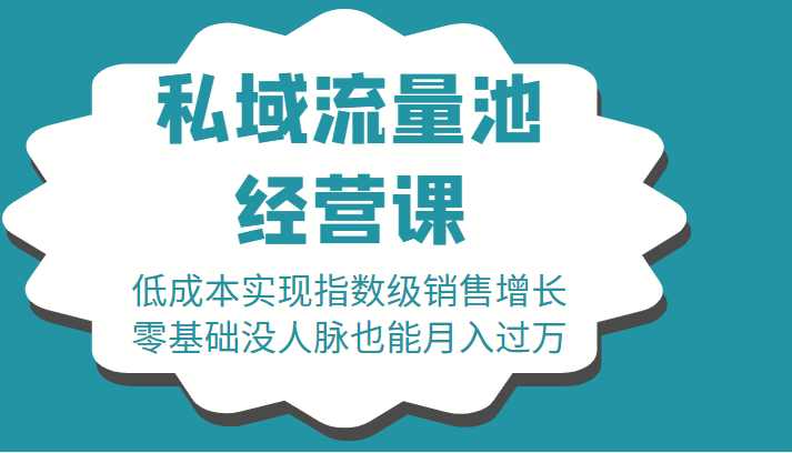 16堂私域流量池经营课:低成本实现指数级销售增长,零基础没人脉也能月入过万-老胡轻创社