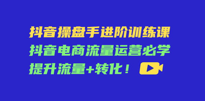 抖音操盘手进阶训练课:抖音电商流量运营必学,提升流量+转化-老胡轻创社