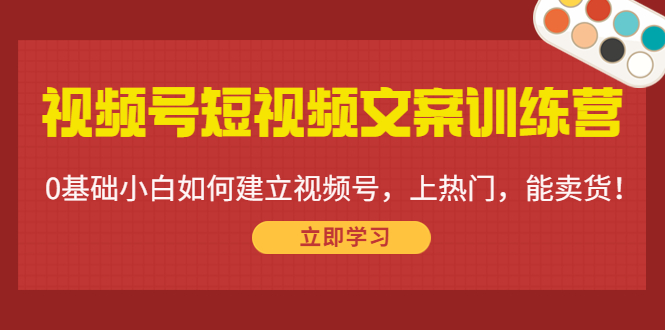视频号短视频文案训练营:0基础小白如何建立视频号,上热门,能卖货!-老胡轻创社
