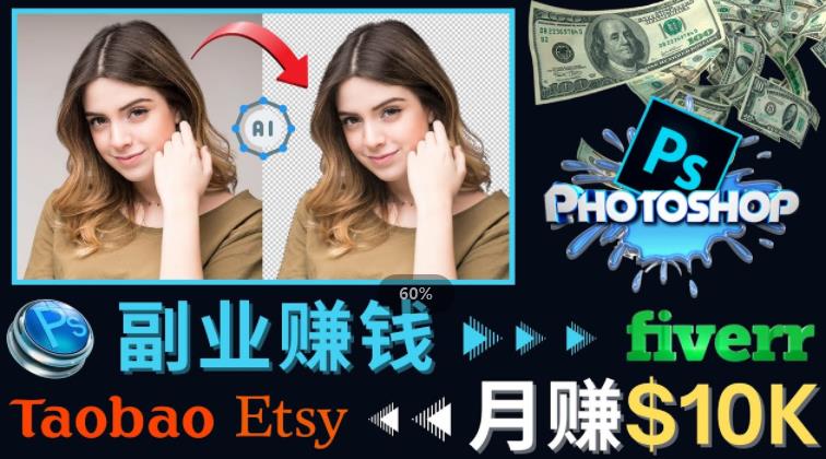 掌握PS修图技能,月赚5000美元以上–利用Adobe Photoshop赚钱的3种途径-老胡轻创社