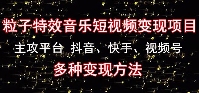黄岛主《粒子特效音乐短视频变现项目》主攻平台抖音、快手、视频号多种变现方法-老胡轻创社