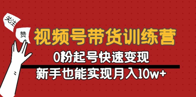 视频号带货训练营:0粉起号快速变现,新手也能实现月入10w+-老胡轻创社