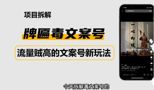 2023抖音快手毒文案新玩法,牌匾文案号,起号快易变现-老胡轻创社