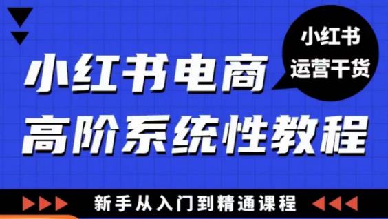 小红书电商高阶系统教程,新手从入门到精通系统课-老胡轻创社