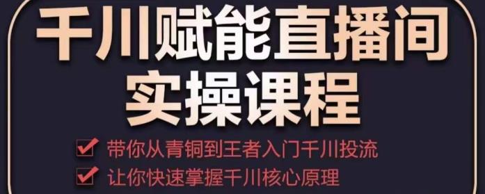 千川赋能直播间实操课程,带你从青铜到王者的入门千川投流,让你快速掌握千川核心原理-老胡轻创社