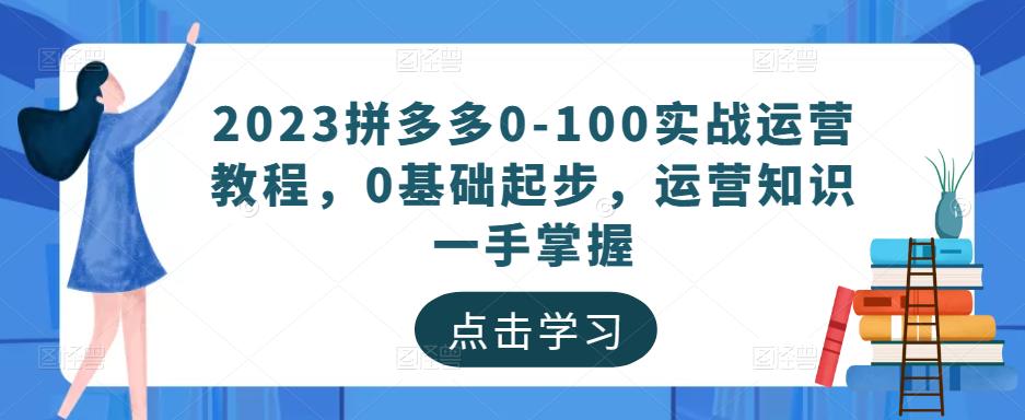 2023拼多多0-100实战运营教程,0基础起步,运营知识一手掌握-老胡轻创社