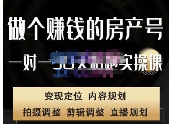 刘广标·同城房产号线上陪跑课,拍摄、剪辑、写文案、直播,做一个具有潜力价值的房产号-老胡轻创社