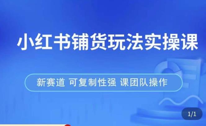 小红书铺货玩法实操课，流量大，竞争小，非常好做，新赛道，可复制性强，可团队操作-老胡轻创社