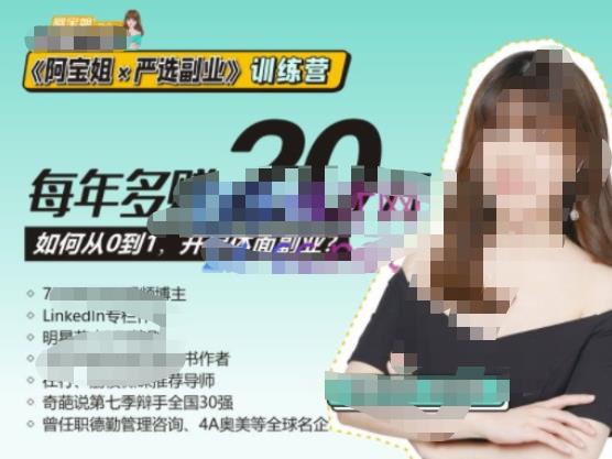 《阿宝姐×严选副业》训练营【Plus版】12期,帮助你找准适合自己的副业,开启斜杠人生-老胡轻创社