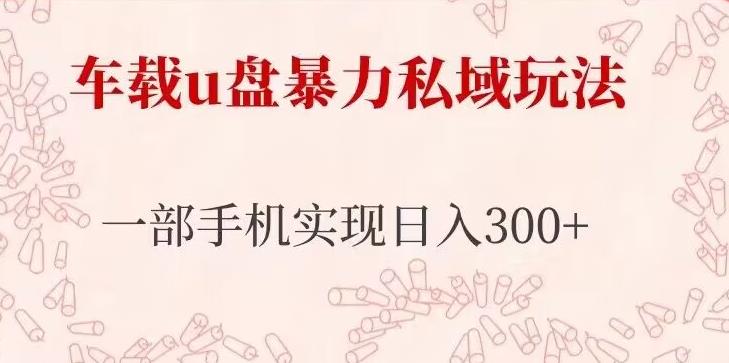 车载u盘暴力私域玩法,长期项目,仅需一部手机实现日入300+-老胡轻创社