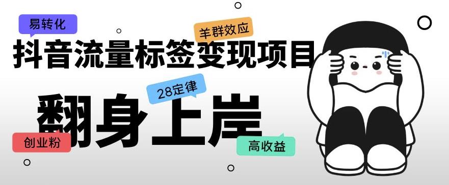 抖音流量标签变现项目,抖音创业粉轻松转化,单价高收益简单-老胡轻创社