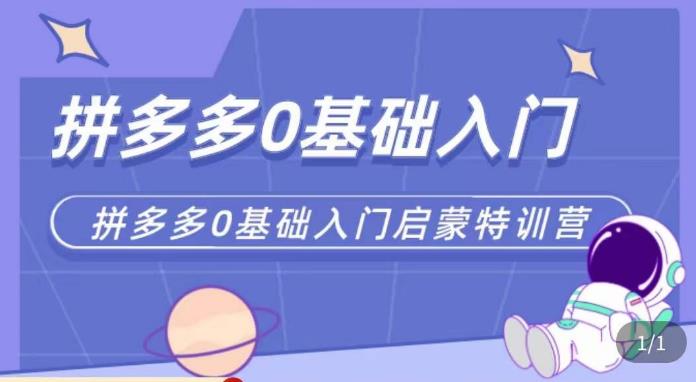 六一电商·拼多多运营0-1实操特训营,拼多多从基础到进阶的可实操玩法-老胡轻创社