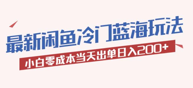 2023最新闲鱼冷门蓝海玩法,小白零成本当天出单日入200+【揭秘】-老胡轻创社