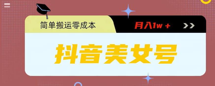 0粉无门槛暴力起号美女号，简单搬运月入1w＋【揭秘】-老胡轻创社