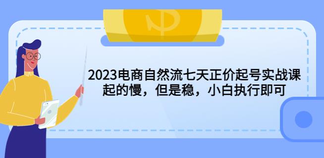2023电商自然流七天正价起号实战课：起的慢，但是稳，小白执行即可！-老胡轻创社