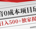 短视频变现套路剖析,抖音0成本赚钱项目玩法,日入500+独家揭秘(共2节视频)-老胡轻创社