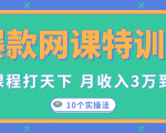 爆款网课特训营,一套课程打天下,网课变现的10个实操法,月收入3万到10万-老胡轻创社
