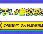 猎手1.0营销系统，从0到1，营销实战课，24路转化秘诀3天销量暴增20倍-老胡轻创社