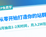 从零开始打造你的站群:1个月只需要你抽出1-2天时间,月入2W左右(25节课)-老胡轻创社