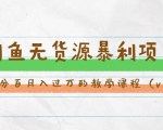 斜杠蜻蜓·闲鱼无货源暴利项目：让你百分百月入过万的教学课程（v1-v5班）-老胡轻创社