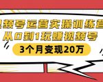 视频号运营实操训练营:从0到1玩赚视频号,3个月变现20万-老胡轻创社