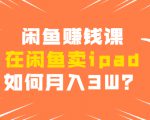 闲鱼赚钱课:在闲鱼卖ipad,如何月入3W?详细操作教程-老胡轻创社
