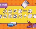清和行记引流训练营:小白不到一周便能日引流几十精准粉-老胡轻创社