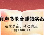 有声书录音赚钱实战：在家录音，动动嘴皮，日赚1000+！-老胡轻创社