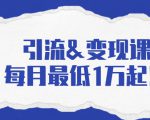 引流&变现课：分享一整套流量方法以及各个渠道收入，每月最低1万起！-老胡轻创社